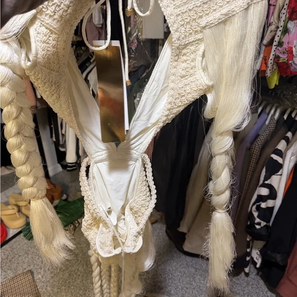 PatBO Ivory Fringe Deep-V Maxi Dress - Picture 6 of 7